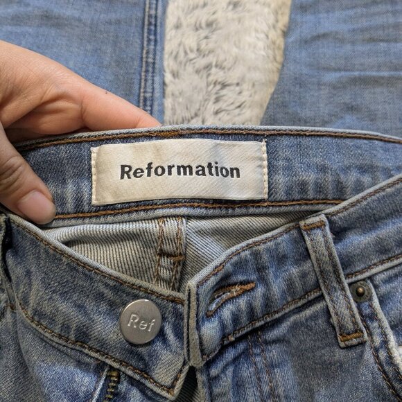 Reformation High Rise Blue Jeans - Picture 5 of 8